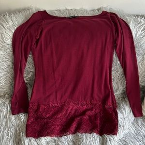 WHBM lace bottom tee